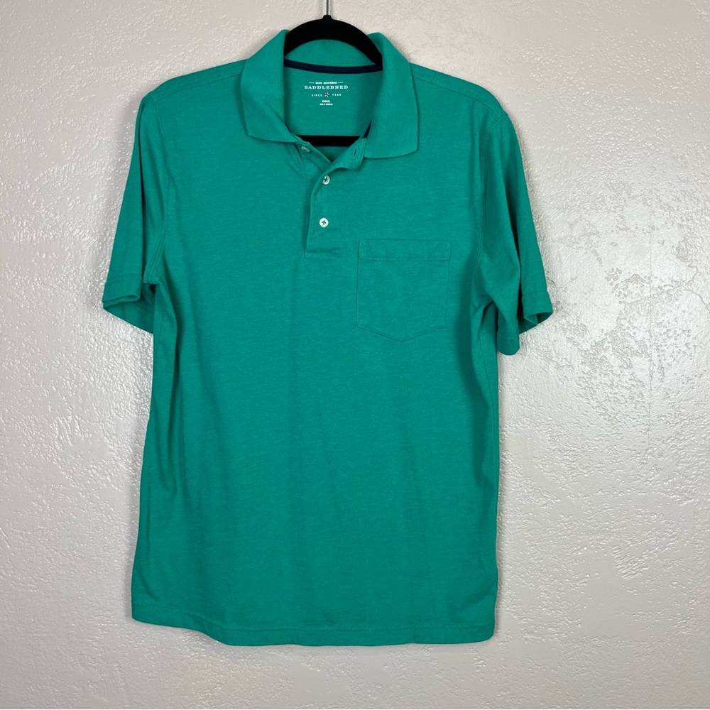 5/$30 Saddlebred men cotton polo‎ green shirt size small